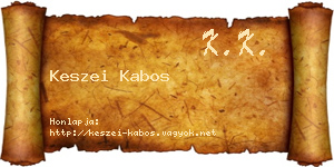 Keszei Kabos névjegykártya